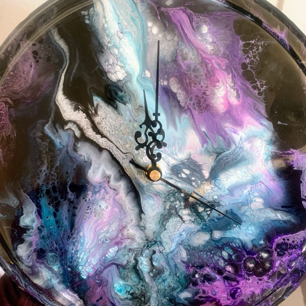 Abstract Purple and Blue Wall Clock
